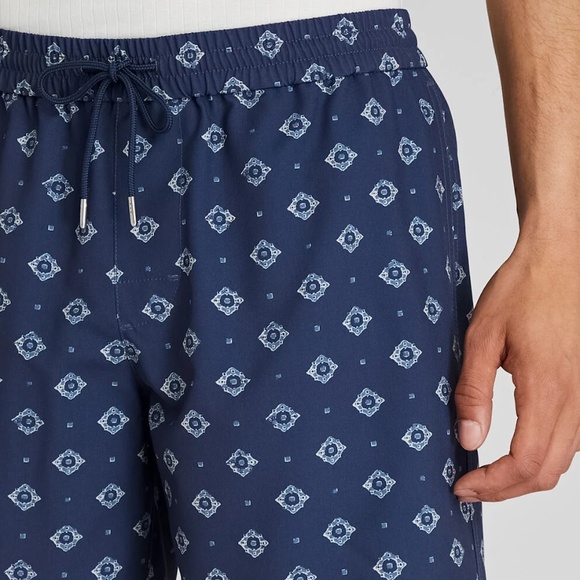 Bo Swim Medallion-Print 6.9” Swim Trunk - Brand New - NEVER WORN - Navy Print - Picture 3 of 5